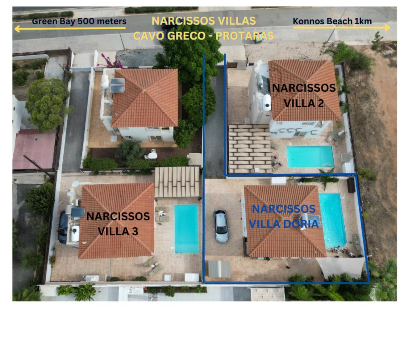 פרוטאראס Narcissos Villa Doria מראה חיצוני תמונה